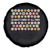 Funny Celebrate Minds Of All Kinds Spare Tire Cover Autism Awareness Retro Flower