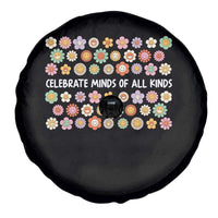 Funny Celebrate Minds Of All Kinds Spare Tire Cover Autism Awareness Retro Flower