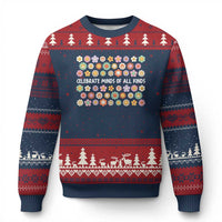 Funny Celebrate Minds Of All Kinds Ugly Christmas Sweater Autism Awareness Retro Flower