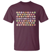 Funny Celebrate Minds Of All Kinds T Shirt Autism Awareness Retro Flower