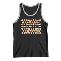 Funny Celebrate Minds Of All Kinds Tank Top Autism Awareness Retro Flower