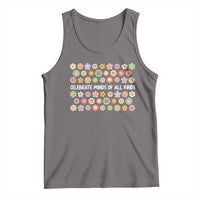 Funny Celebrate Minds Of All Kinds Tank Top Autism Awareness Retro Flower
