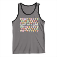 Funny Celebrate Minds Of All Kinds Tank Top Autism Awareness Retro Flower