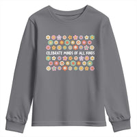 Funny Celebrate Minds Of All Kinds Youth Sweatshirt Autism Awareness Retro Flower