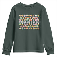 Funny Celebrate Minds Of All Kinds Youth Sweatshirt Autism Awareness Retro Flower