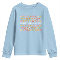 Funny Celebrate Minds Of All Kinds Youth Sweatshirt Autism Awareness Retro Flower