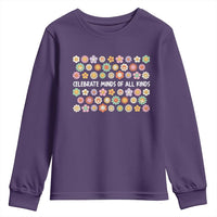 Funny Celebrate Minds Of All Kinds Youth Sweatshirt Autism Awareness Retro Flower