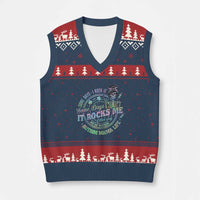 Funny Autism Mama Life V-Neck Knit Sweater Vest Some Days I Rock It Some Days It Rock Me Autism Awareness
