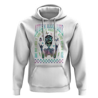 Funny Autism Mama Life Hoodie Some Days I Rock It Some Days It Rock Me Autism Awareness Skeleton
