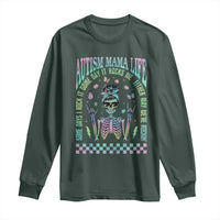 Funny Autism Mama Life Long Sleeve Shirt Some Days I Rock It Some Days It Rock Me Autism Awareness Skeleton