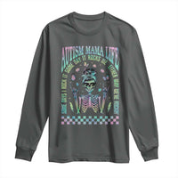 Funny Autism Mama Life Long Sleeve Shirt Some Days I Rock It Some Days It Rock Me Autism Awareness Skeleton