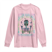 Funny Autism Mama Life Long Sleeve Shirt Some Days I Rock It Some Days It Rock Me Autism Awareness Skeleton