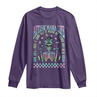 Funny Autism Mama Life Long Sleeve Shirt Some Days I Rock It Some Days It Rock Me Autism Awareness Skeleton