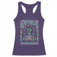 Funny Autism Mama Life Racerback Tank Top Some Days I Rock It Some Days It Rock Me Autism Awareness Skeleton