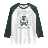 Funny Autism Mama Life Raglan Shirt Some Days I Rock It Some Days It Rock Me Autism Awareness Skeleton