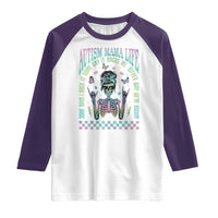 Funny Autism Mama Life Raglan Shirt Some Days I Rock It Some Days It Rock Me Autism Awareness Skeleton