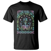 Funny Autism Mama Life T Shirt Some Days I Rock It Some Days It Rock Me Autism Awareness Skeleton
