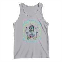Funny Autism Mama Life Tank Top Some Days I Rock It Some Days It Rock Me Autism Awareness Skeleton