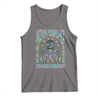Funny Autism Mama Life Tank Top Some Days I Rock It Some Days It Rock Me Autism Awareness Skeleton
