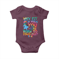 Funny Autism Awareness Baby Onesie Why Fit In When You Were Born To Stand Out Puzzle