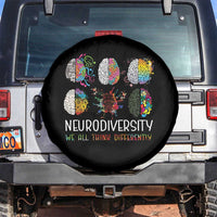 Neurodiversity We All Think Differently Spare Tire Cover Brain Autism Awareness ASD ADHD