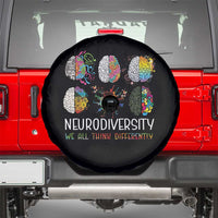Neurodiversity We All Think Differently Spare Tire Cover Brain Autism Awareness ASD ADHD