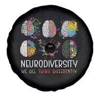 Neurodiversity We All Think Differently Spare Tire Cover Brain Autism Awareness ASD ADHD