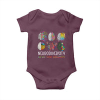 Neurodiversity We All Think Differently Baby Onesie Brain Autism Awareness ASD ADHD