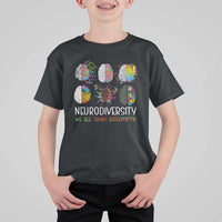 Neurodiversity We All Think Differently T Shirt For Kid Brain Autism Awareness ASD ADHD