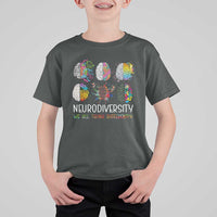 Neurodiversity We All Think Differently T Shirt For Kid Brain Autism Awareness ASD ADHD