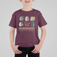 Neurodiversity We All Think Differently T Shirt For Kid Brain Autism Awareness ASD ADHD