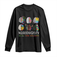 Neurodiversity We All Think Differently Long Sleeve Shirt Brain Autism Awareness ASD ADHD