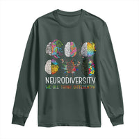 Neurodiversity We All Think Differently Long Sleeve Shirt Brain Autism Awareness ASD ADHD
