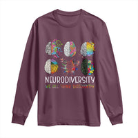 Neurodiversity We All Think Differently Long Sleeve Shirt Brain Autism Awareness ASD ADHD