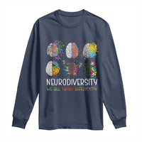 Neurodiversity We All Think Differently Long Sleeve Shirt Brain Autism Awareness ASD ADHD