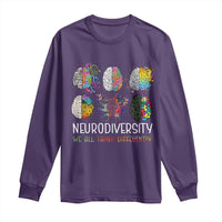 Neurodiversity We All Think Differently Long Sleeve Shirt Brain Autism Awareness ASD ADHD