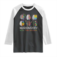 Neurodiversity We All Think Differently Raglan Shirt Brain Autism Awareness ASD ADHD