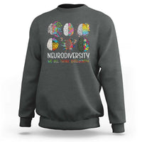 Neurodiversity We All Think Differently Sweatshirt Brain Autism Awareness ASD ADHD