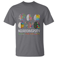 Neurodiversity We All Think Differently T Shirt Brain Autism Awareness ASD ADHD