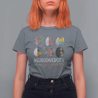 Neurodiversity We All Think Differently T Shirt For Women Brain Autism Awareness ASD ADHD