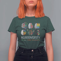 Neurodiversity We All Think Differently T Shirt For Women Brain Autism Awareness ASD ADHD