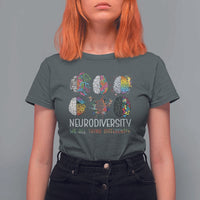 Neurodiversity We All Think Differently T Shirt For Women Brain Autism Awareness ASD ADHD