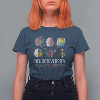 Neurodiversity We All Think Differently T Shirt For Women Brain Autism Awareness ASD ADHD