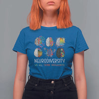 Neurodiversity We All Think Differently T Shirt For Women Brain Autism Awareness ASD ADHD