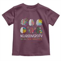 Neurodiversity We All Think Differently Toddler T Shirt Brain Autism Awareness ASD ADHD