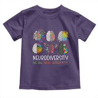 Neurodiversity We All Think Differently Toddler T Shirt Brain Autism Awareness ASD ADHD