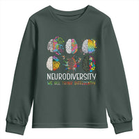 Neurodiversity We All Think Differently Youth Sweatshirt Brain Autism Awareness ASD ADHD