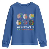 Neurodiversity We All Think Differently Youth Sweatshirt Brain Autism Awareness ASD ADHD