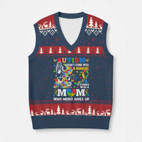 Autism Mom V-Neck Knit Sweater Vest Autism Doesn't Come With A Manual It Comes With A Mom