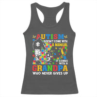 Autism Grandpa Racerback Tank Top Autism Doesn't Come With A Manual It Comes With A Grandpa